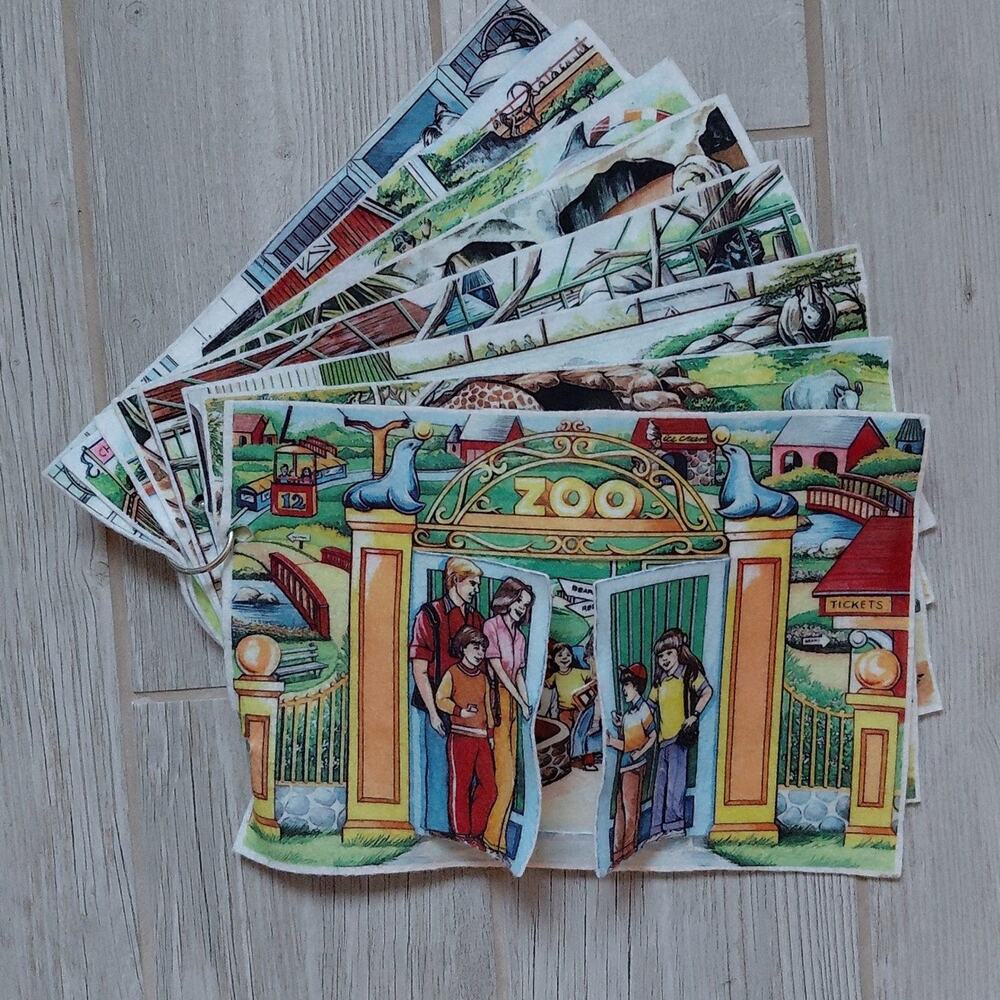 Fold-Out Felt Fabric Book - A Visit To The Zoo